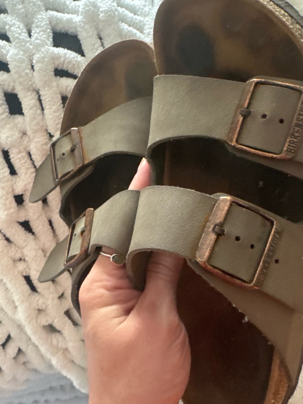 Olive Green Double-Strap Authentic Birkenstocks